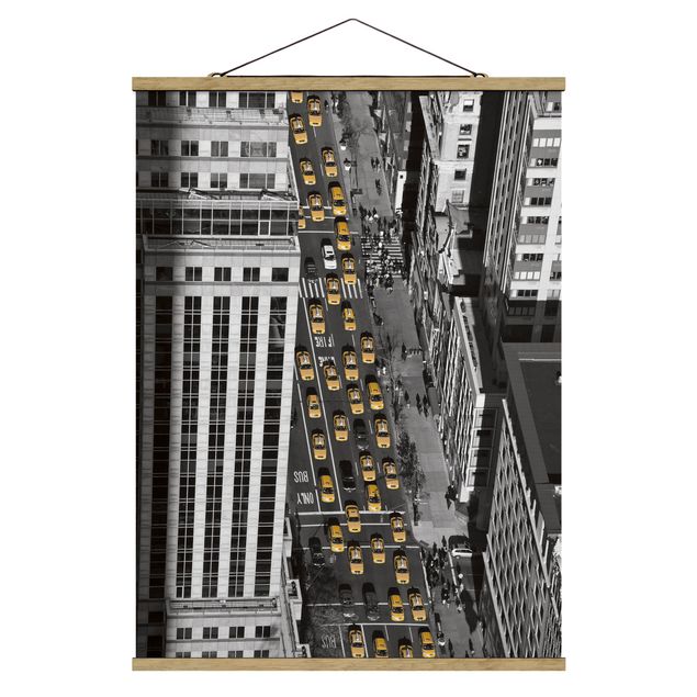 Foto su tessuto da parete con bastone - Taxi Traffico A Manhattan - Verticale 4:3