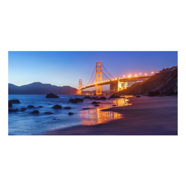 Paraschizzi in vetro - Golden Gate Bridge all'alba - Formato orizzontale 2:1