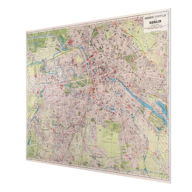 Stampa su Forex - Vintage Mappa Berlino - Orizzontale 3:4