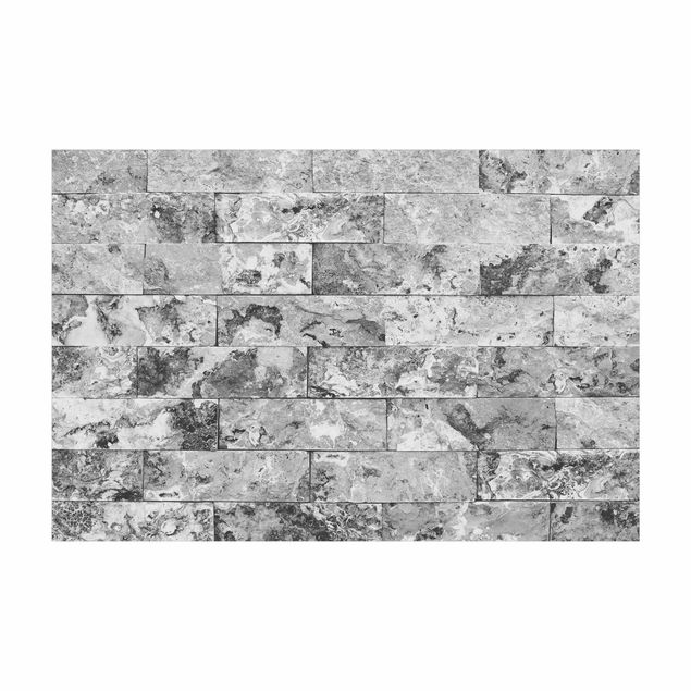 Tappeto cucina effetto marmo Muro di pietra in marmo naturale grigio