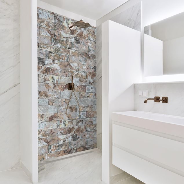 Rivestimento per doccia - Muro di pietra effetto marmo naturale