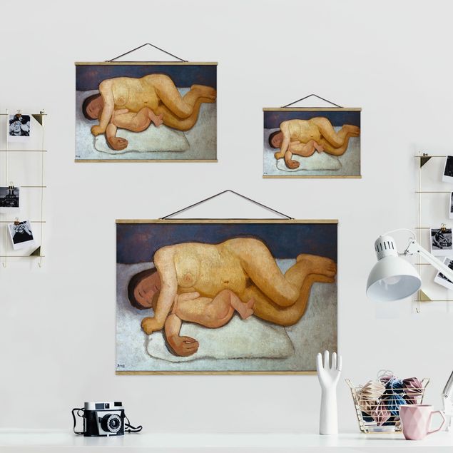 Foto su tessuto da parete con bastone - Paula Modersohn-Becker - Riposo Madre - Orizzontale 2:3