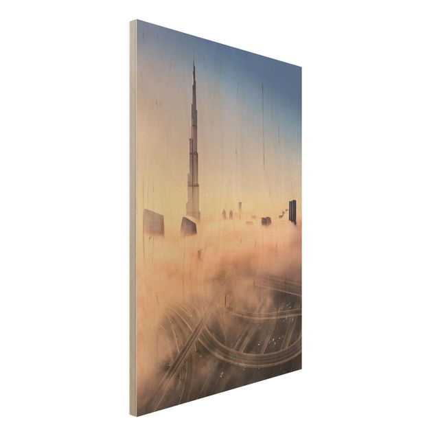 Quadro in legno - Heavenly skyline di Dubai - Verticale 2:3