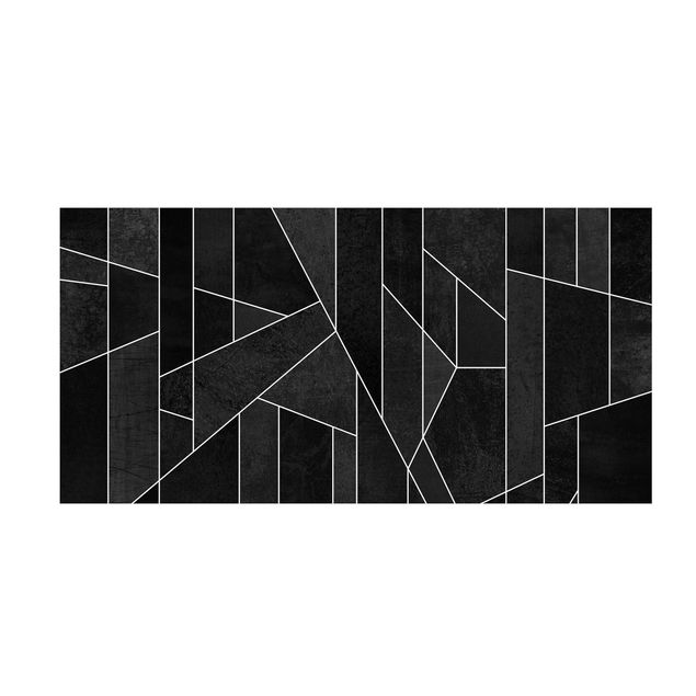 Tappeti neri Acquerello geometrico in bianco e nero