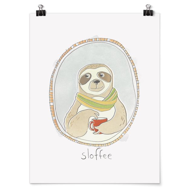 Poster - caffeina Sloth - Verticale 4:3