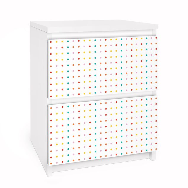 Carta adesiva per mobili IKEA - Malm Cassettiera 2xCassetti - No.UL748 Little Dots