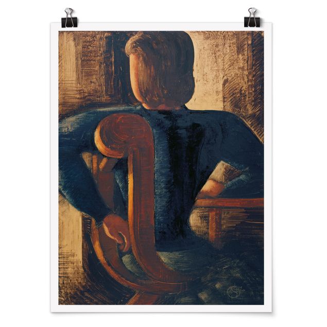 Poster - Oskar Schlemmer - Compatto posteriore seduti al tavolo - Verticale 4:3
