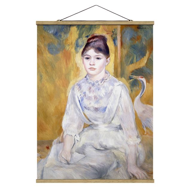 Foto su tessuto da parete con bastone - Auguste Renoir - Ragazza Con Swan - Verticale 4:3