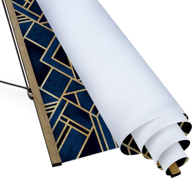 Quadro su tessuto con stecche per poster - Elisabeth Fredriksson - Art Deco oro - Quadrato 1:1