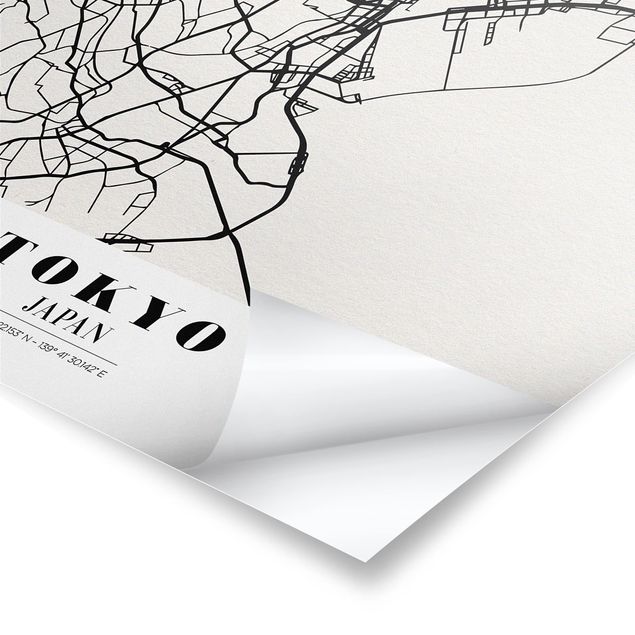 Poster - Mappa Tokyo - Classic - Verticale 4:3