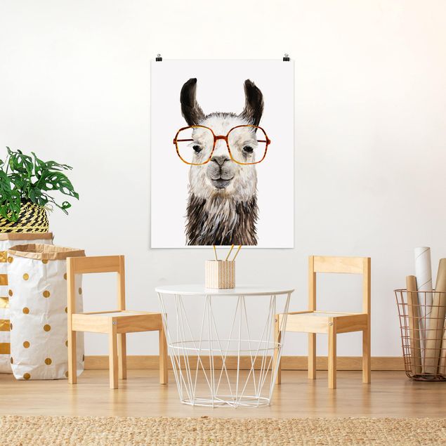 Poster illustrazioni Hip Lama con occhiali IV