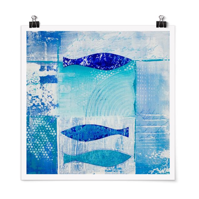 Poster - Pesce In The Blue - Quadrato 1:1