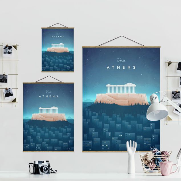 Foto su tessuto da parete con bastone - Poster di viaggio - Atene - Verticale 4:3