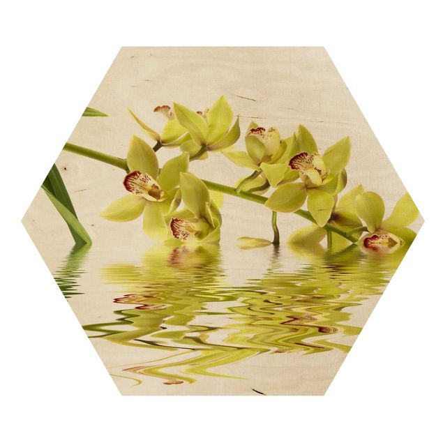 Esagono in legno - Elegant Orchid Waters
