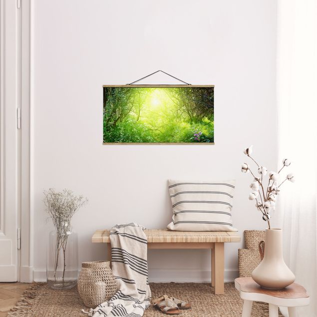 Foto su tessuto da parete con bastone - Sogno Magic Forest - Orizzontale 1:2