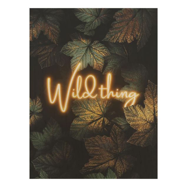 Stampa su legno - Wild Thing Golden Leaves - Verticale 4:3