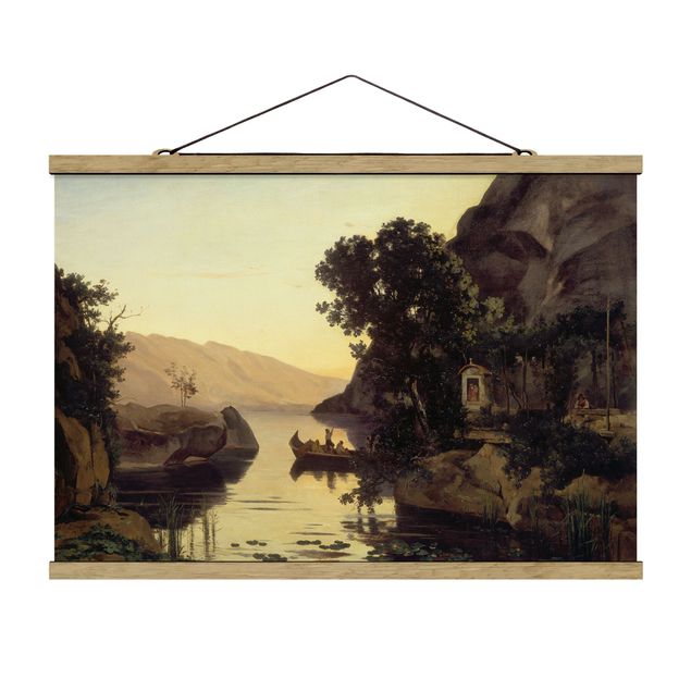 Foto su tessuto da parete con bastone - Jean-Baptiste-Camille Corot - Paesaggio dintorni di Riva - Orizzontale 2:3