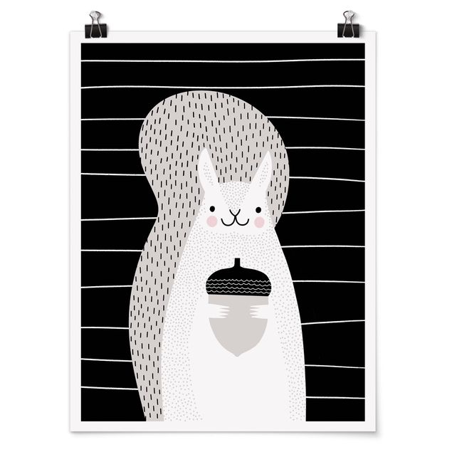 Poster - Zoo con Patterns - Squirrel - Verticale 4:3