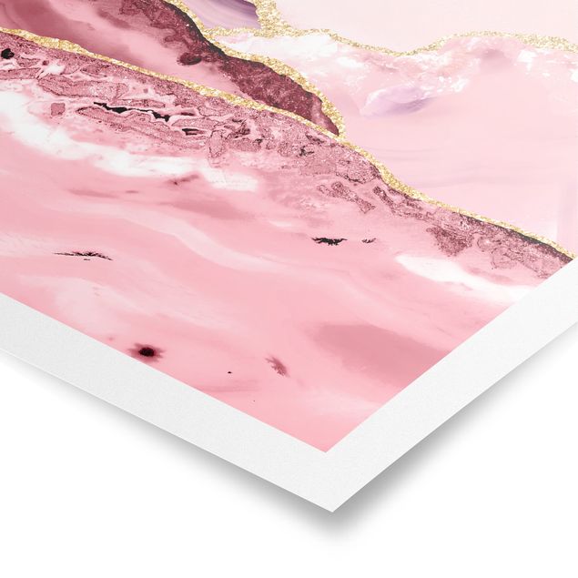 Poster - Estratto Monti rosa con Golden Lines - Verticale 4:3