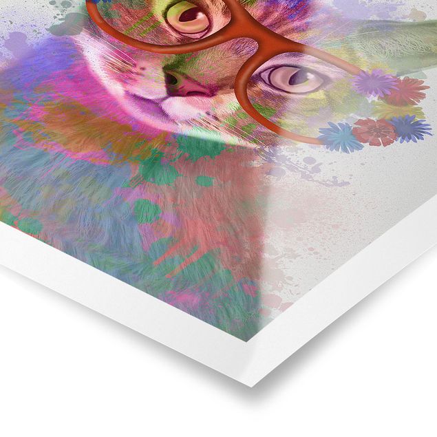 Poster - Arcobaleno Splash Cat - Verticale 3:2