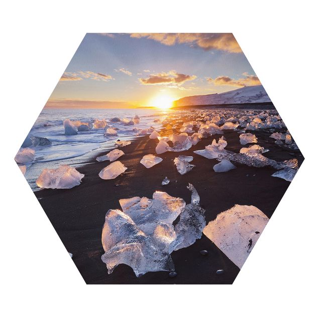 Esagono in forex - Pezzi di ghiaccio Sulla Spiaggia Islanda