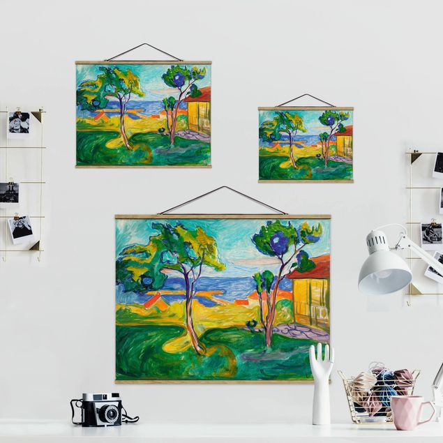 Foto su tessuto da parete con bastone - Edvard Munch - Il Giardino - Orizzontale 3:4