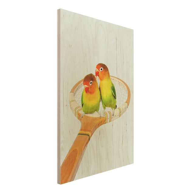 Stampa su legno - Tennis Con Uccelli - Verticale 3:2