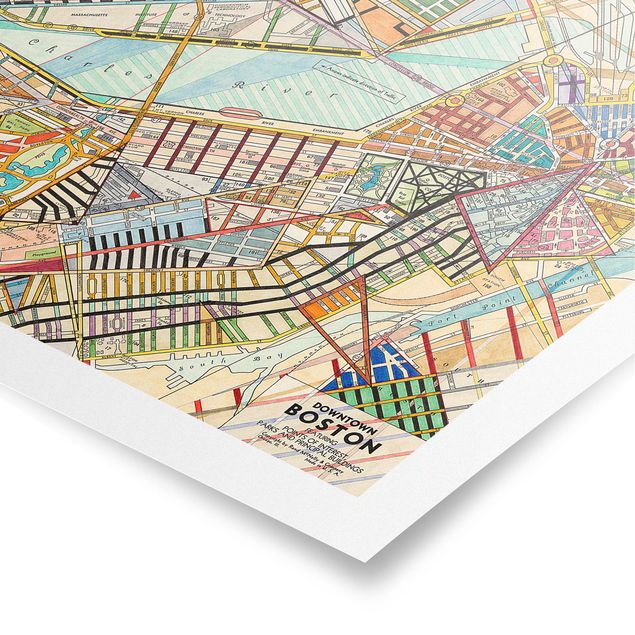 Poster - Mappa Moderno Boston - Orizzontale 2:3