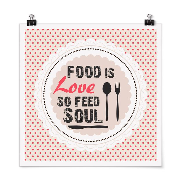 Poster - No.Ka27 Food is Love - Quadrato 1:1
