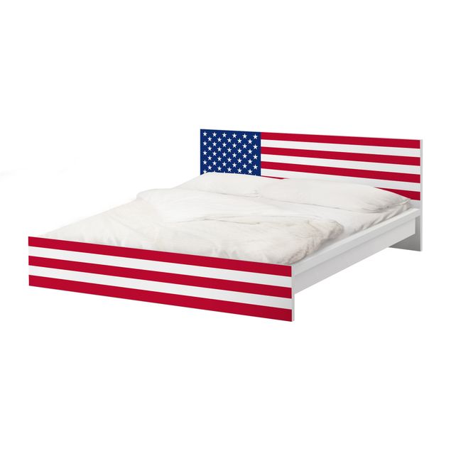 Carta adesiva per mobili IKEA - Malm Letto basso 160x200cm Flag of America 1