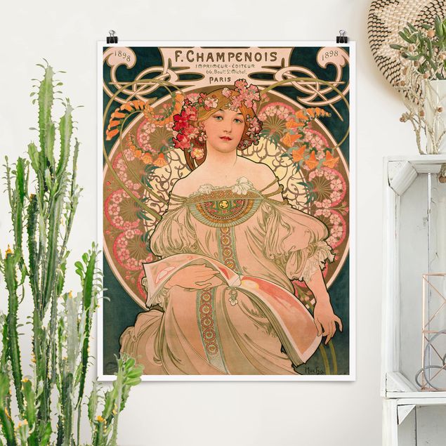Poster illustrazioni Alfons Mucha - Poster per F. Champenois