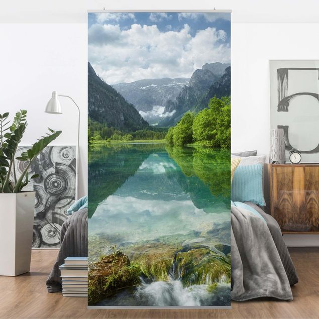 Tenda a pannello - Mountain lake with reflection 250x120cm
