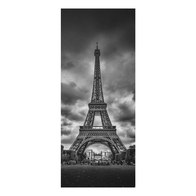 Quadro in forex - Torre Eiffel Davanti Nubi In Bianco e nero - Pannello