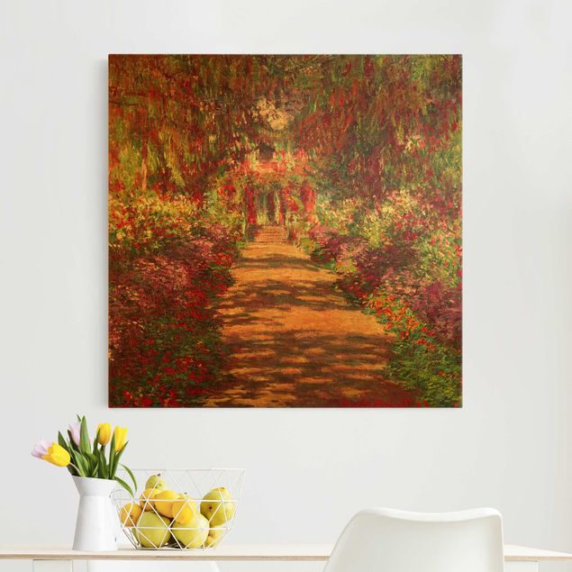Quadro su tela fiori Claude Monet - Sentiero nel giardino di Monet a Giverny