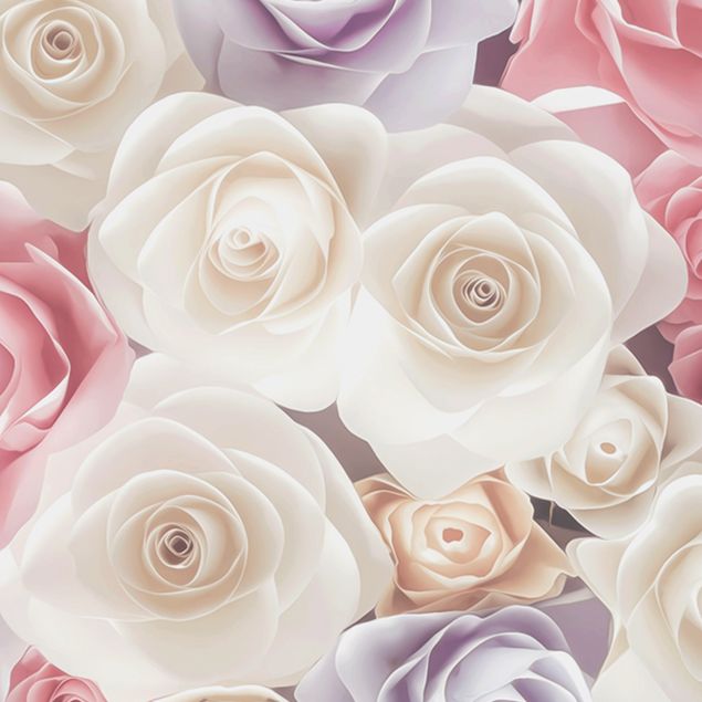 Pellicola adesiva - Rose artistiche in pastello
