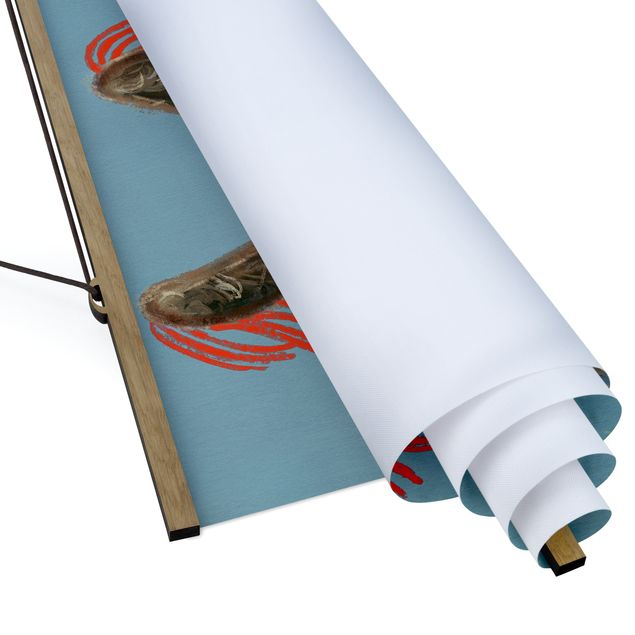 Quadro su tessuto con stecche per poster - Lama con i monili I - Quadrato 1:1