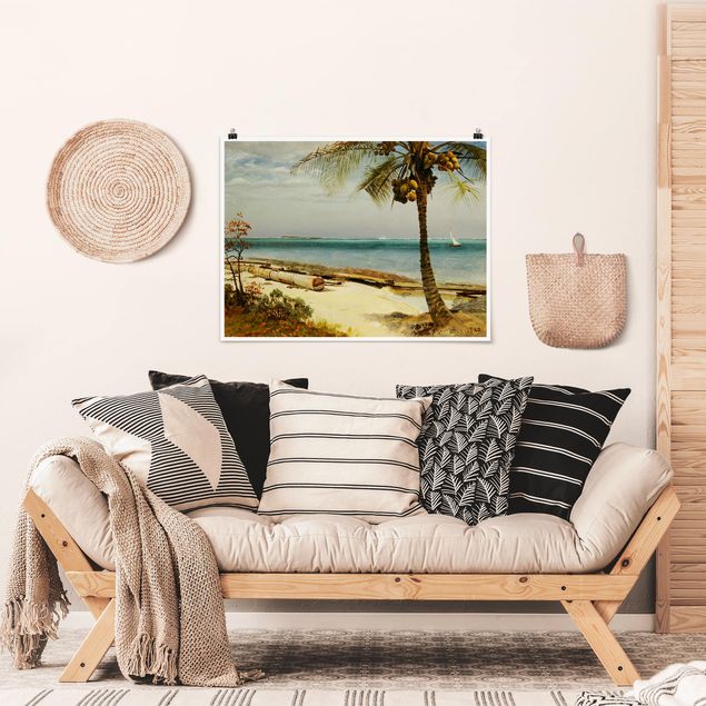 Poster - Albert Bierstadt - Costa nei tropici - Orizzontale 3:4