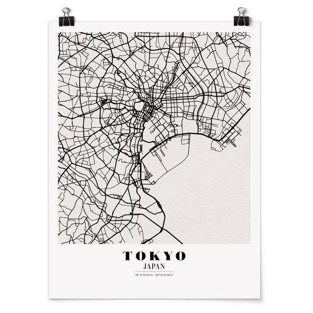 Poster - Mappa Tokyo - Classic - Verticale 4:3
