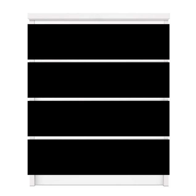 Carta adesiva per mobili IKEA - Malm Cassettiera 4xCassetti - Colour Black