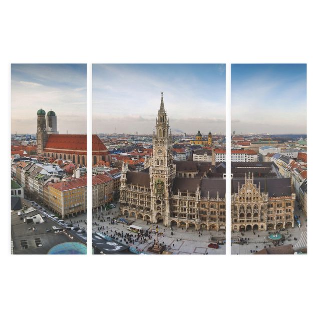Stampa su tela 3 parti - City Of Munich - Trittico