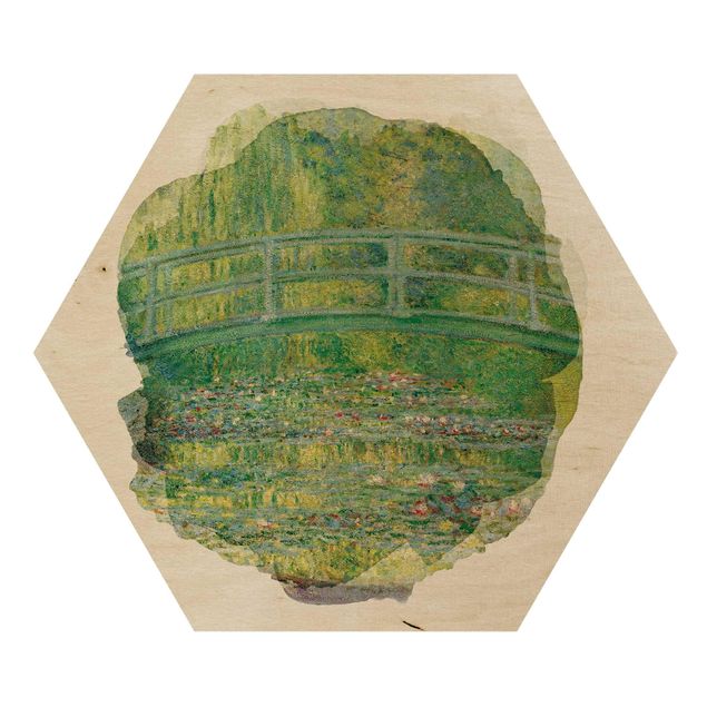 Esagono in legno - Acquerelli - Claude Monet - Ponte giapponese