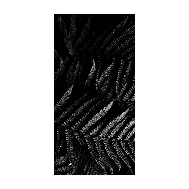 Tappeti giungla Felce botanica in bianco e nero