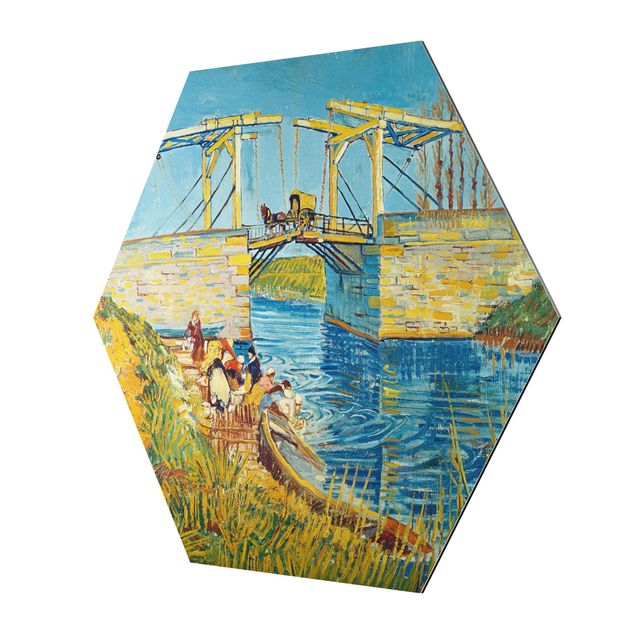 Esagono in Alluminio Dibond - Vincent Van Gogh - Ponte levatoio a Arles
