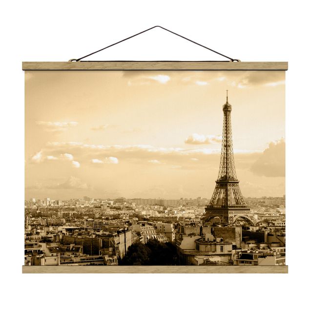 Foto su tessuto da parete con bastone - I Love Paris - Orizzontale 3:4