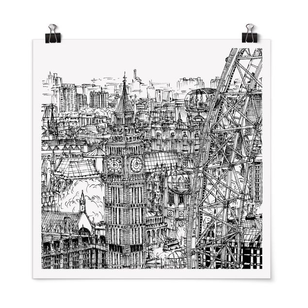 Poster - Città Studi - London Eye - Quadrato 1:1