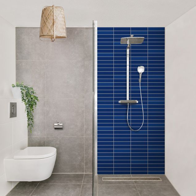 Rivestimenti per doccia alluminio dibond Piastrelle stile metropolitana - Blu