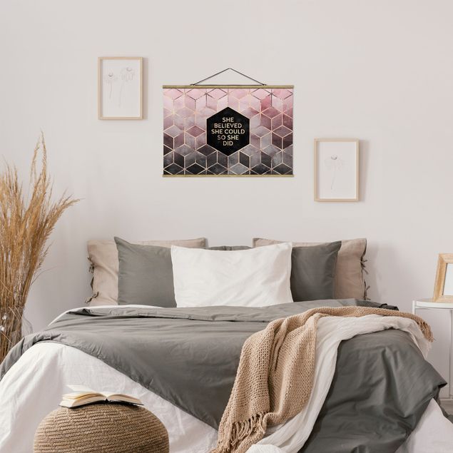 Foto su tessuto da parete con bastone - Elisabeth Fredriksson - Ha creduto che potesse in oro rosa - Orizzontale 2:3