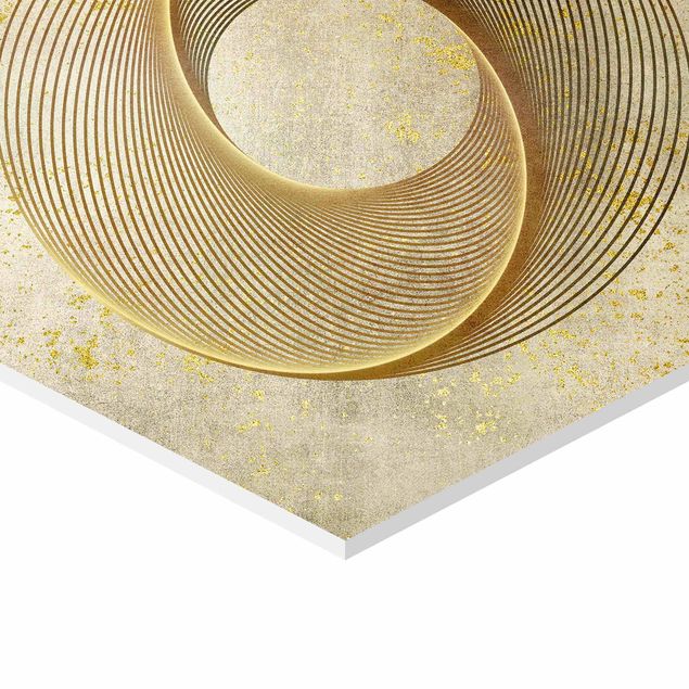 Esagono in forex - Line Art cerchio d'oro a spirale
