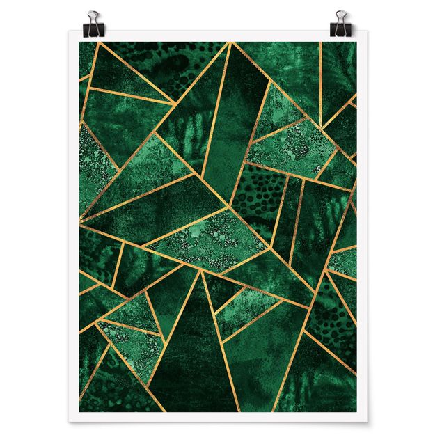 Poster - Dark Emerald con oro - Verticale 4:3