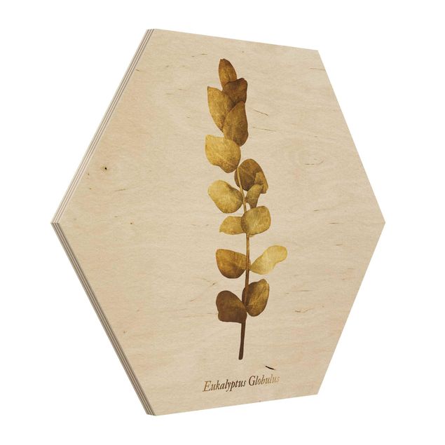 Esagono in legno - Gold - Eucalyptus